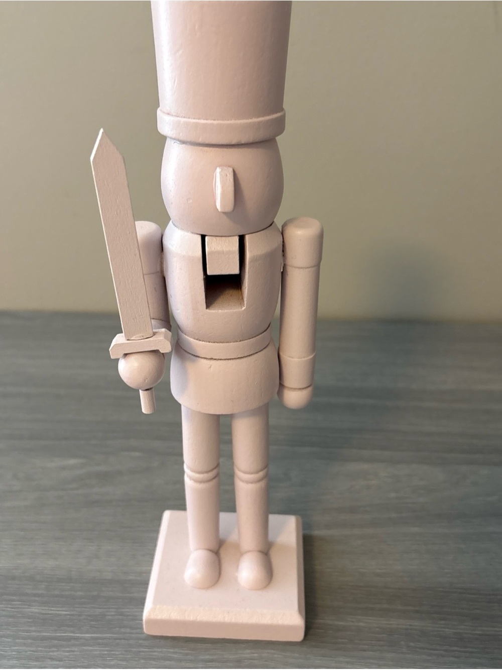 Blush Pink Decorative Wooden Nutcracker Figurine